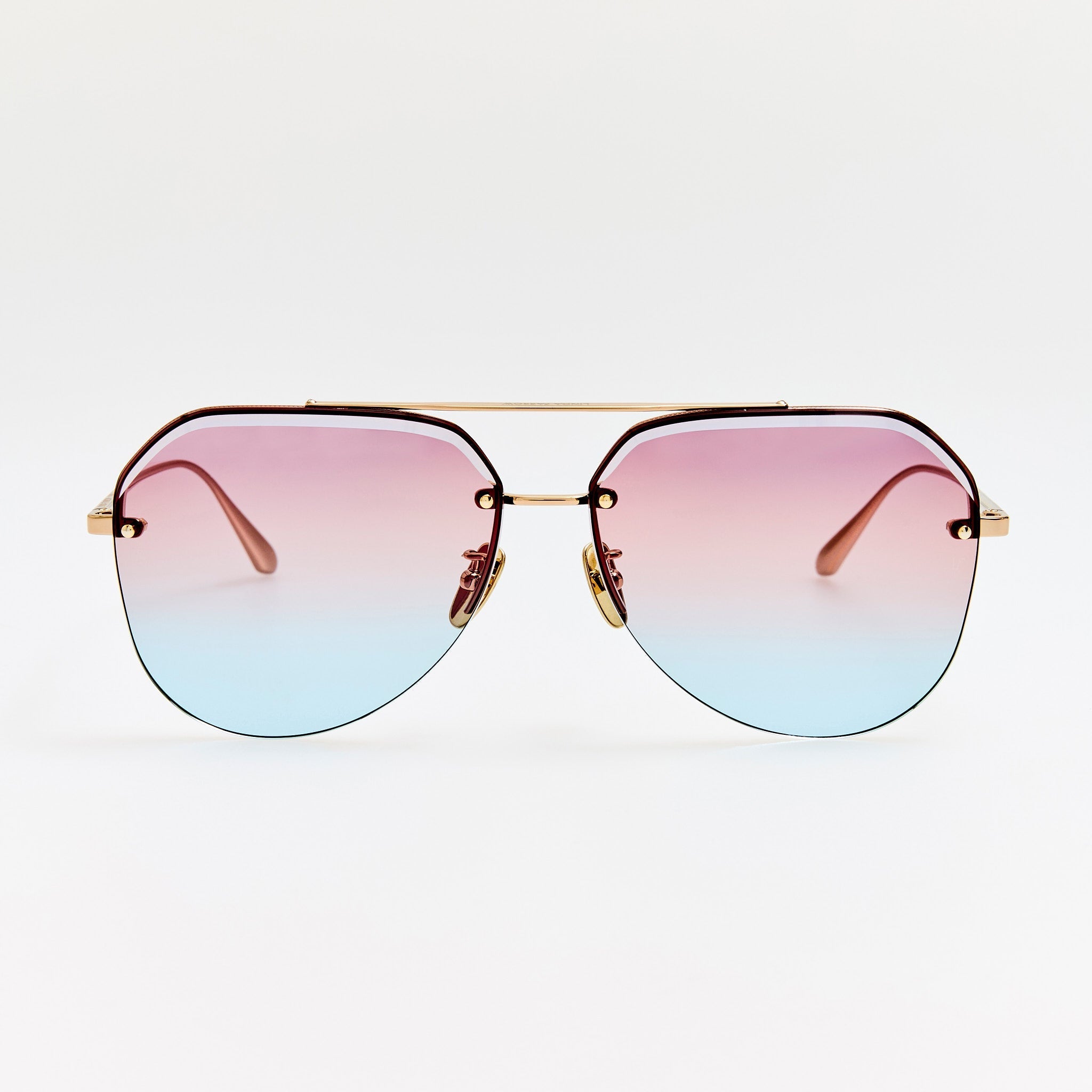 Quynh Sunglasses in 22K Gold and Dusk - LINDA FARROW - Sunglasses - 