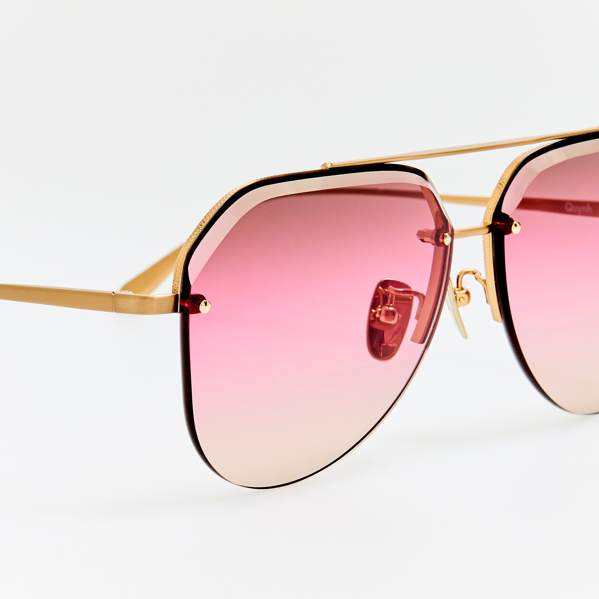 Quynh Sunglasses in Matt Champagne and Pink - LINDA FARROW - Sunglasses - 