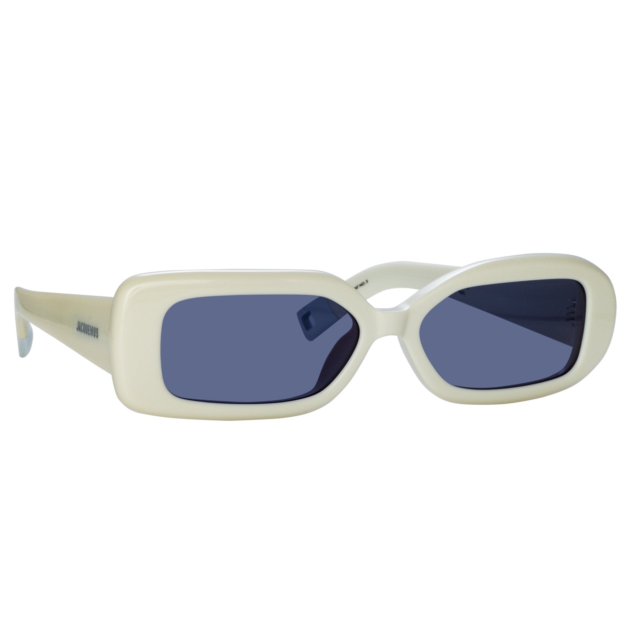Rond Carre Rectangular Sunglasses in White - LINDA FARROW - Sunglasses - 
