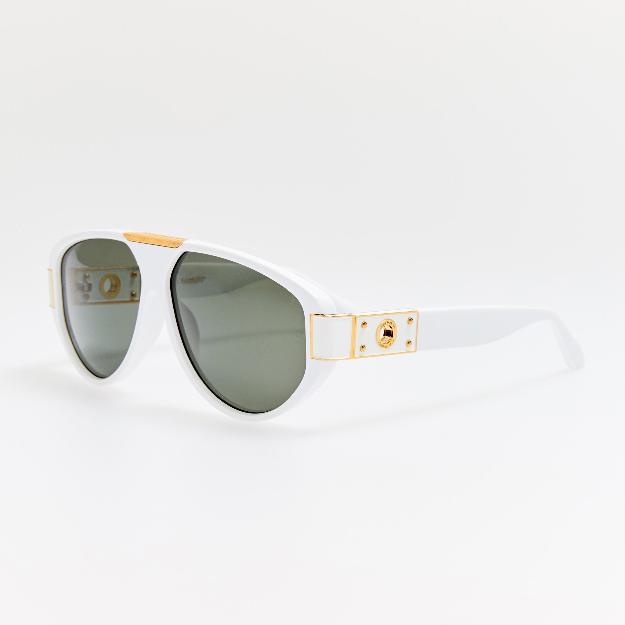Rowan Sunglasses in White - LINDA FARROW - Sunglasses - 