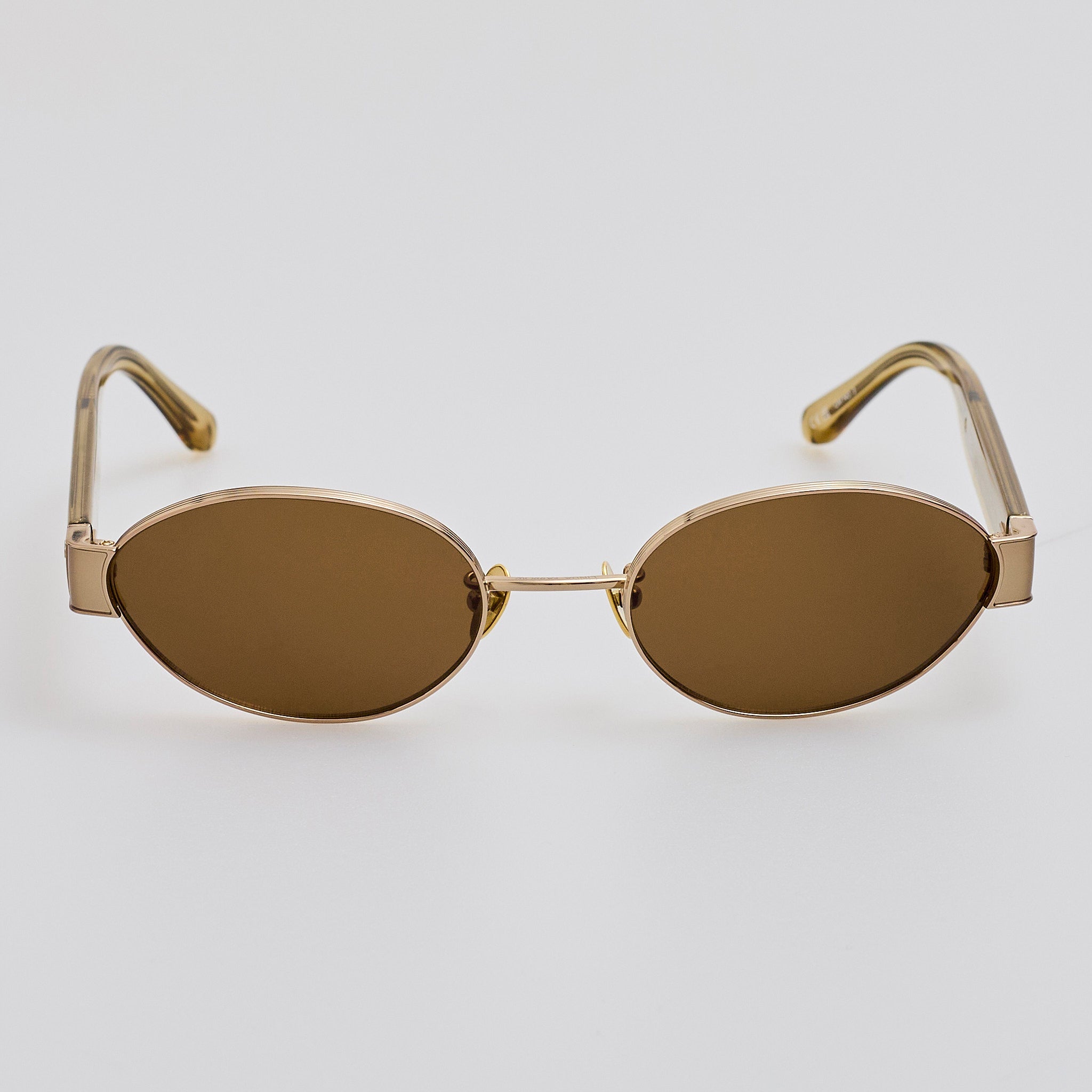 Sadie Sunglasses in 22K Gold and Khaki - LINDA FARROW - Sunglasses - 