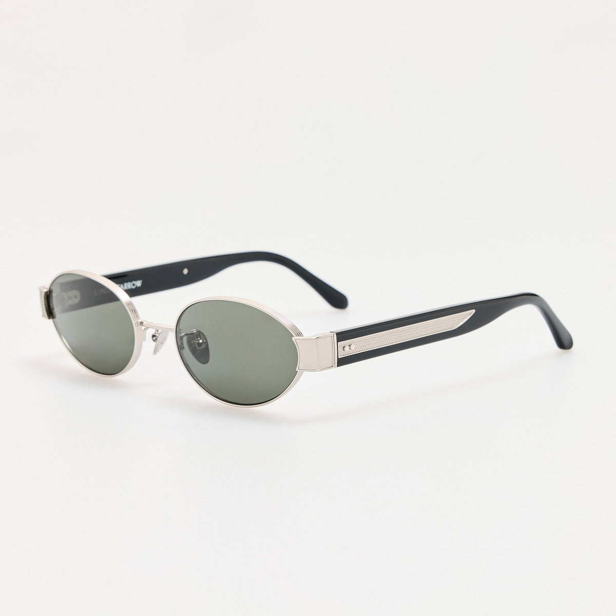 Sadie Sunglsses in 22K White Gold and Grey - LINDA FARROW-Sunglasses-