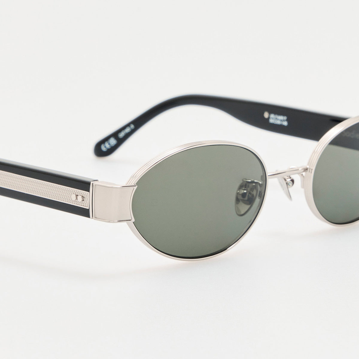 Sadie Sunglsses in 22K White Gold and Grey - LINDA FARROW-Sunglasses-