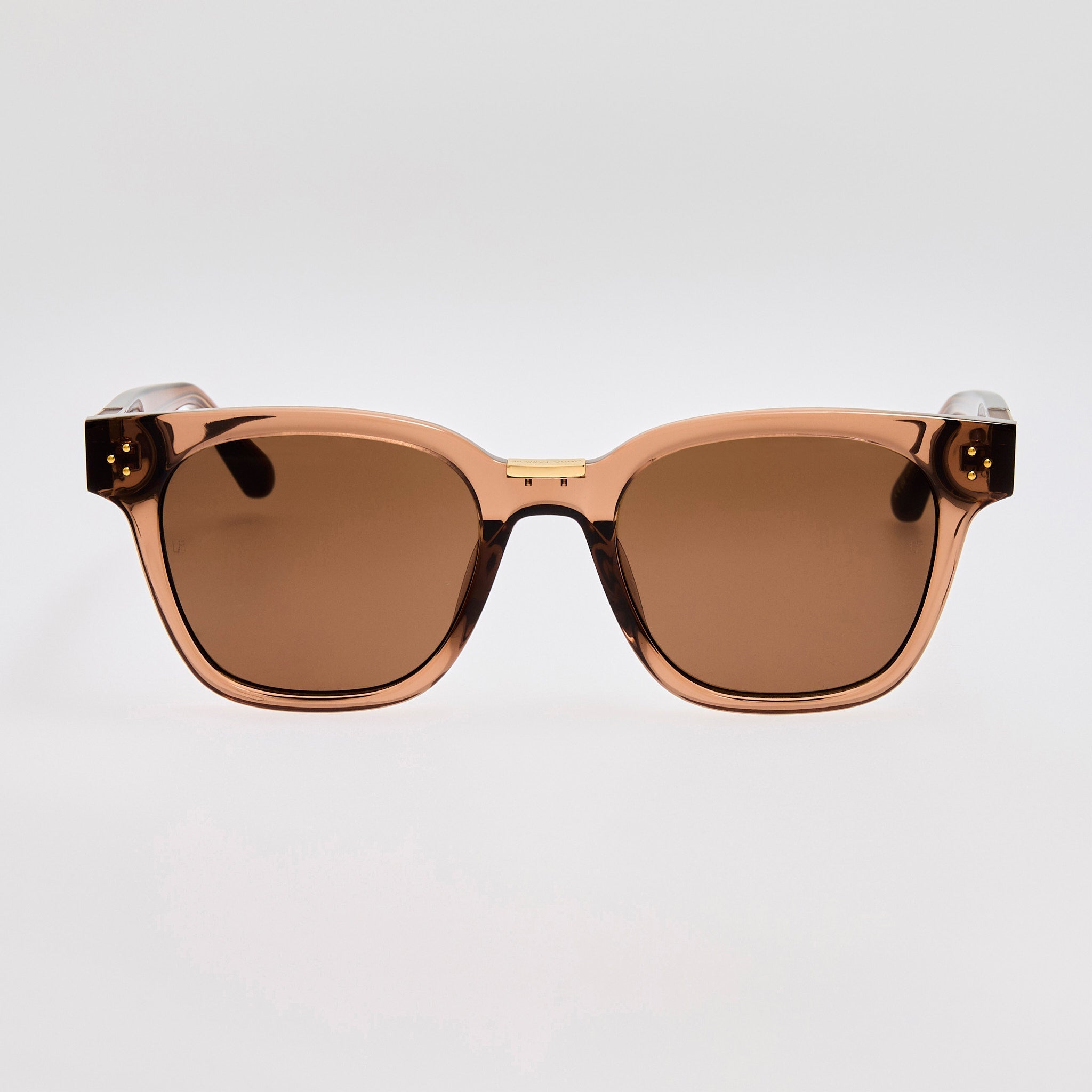 Sanchez Sunglasses in 22K Gold and Brown - LINDA FARROW - Sunglasses - 
