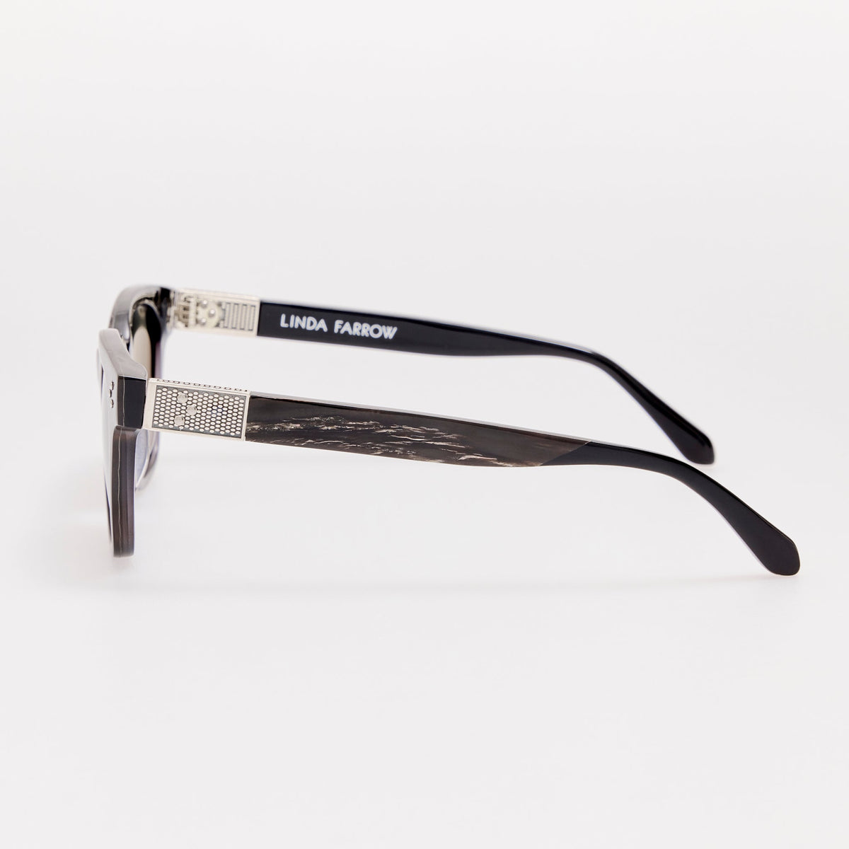 Sanchez Sunglasses in Buffalo Horn and 925 Sterling Silver - LINDA FARROW-Sunglasses-