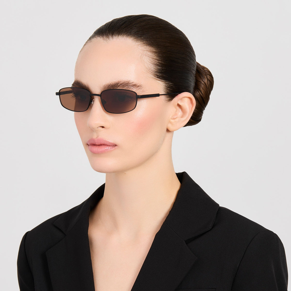 Sera Sunglasses in Black and Chocolate - LINDA FARROW-Sunglasses-