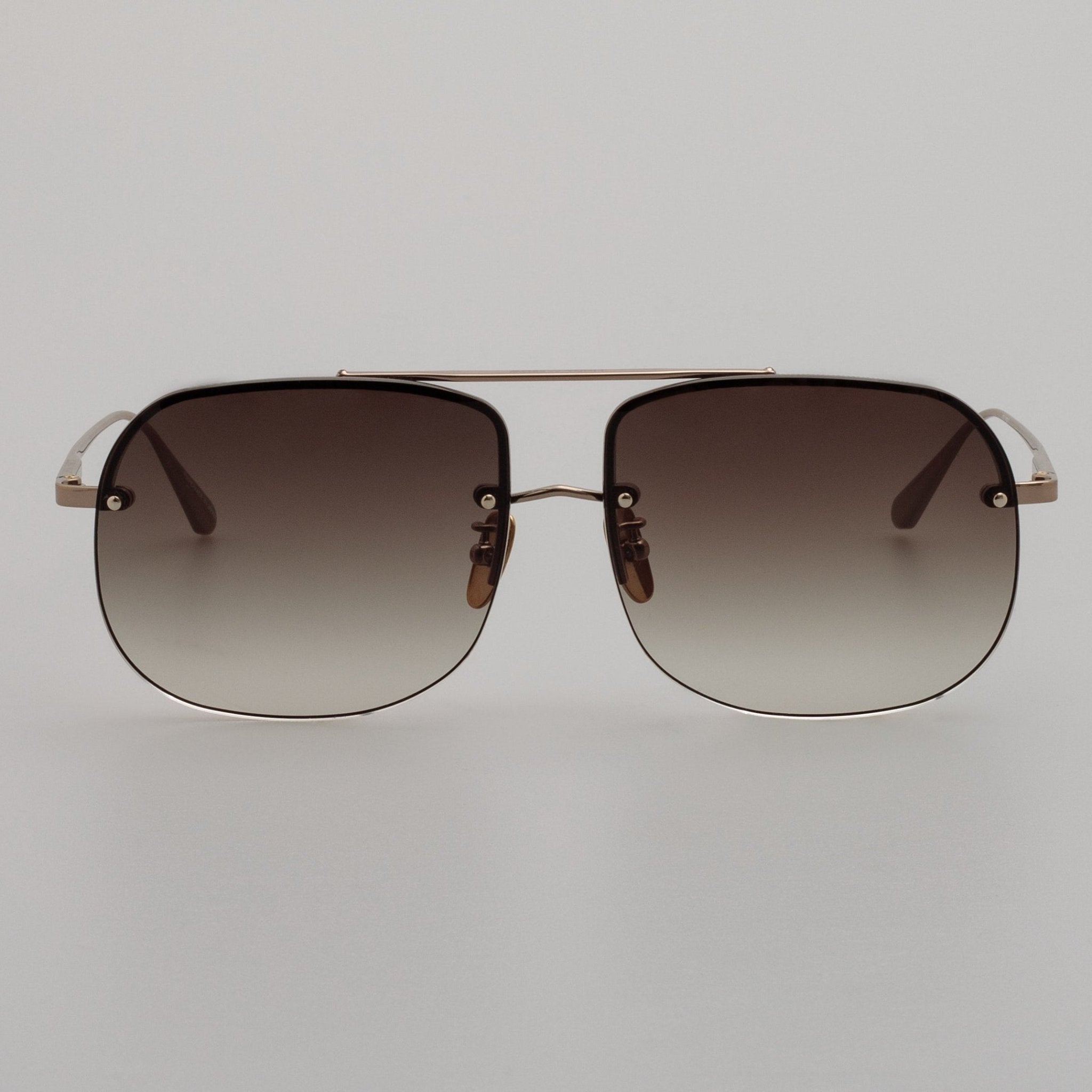 Seren Sunglasses in Mocha and 22K Gold - LINDA FARROW - Sunglasses - 
