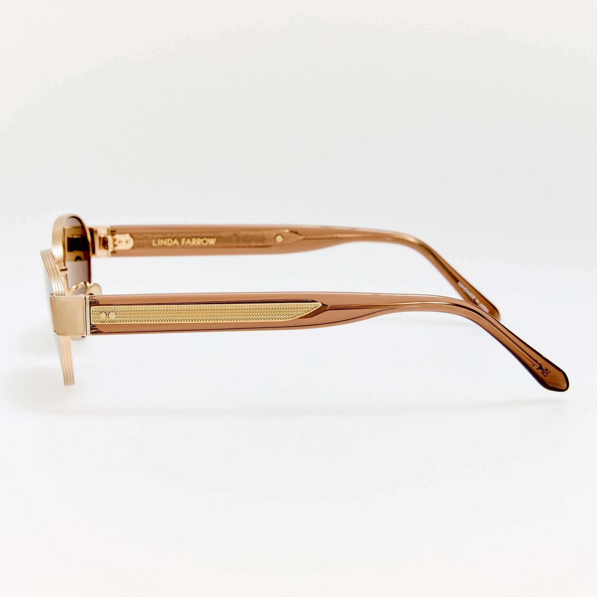 Sheri Sunglasses in Matt Champagne and Green - LINDA FARROW - Sunglasses - 