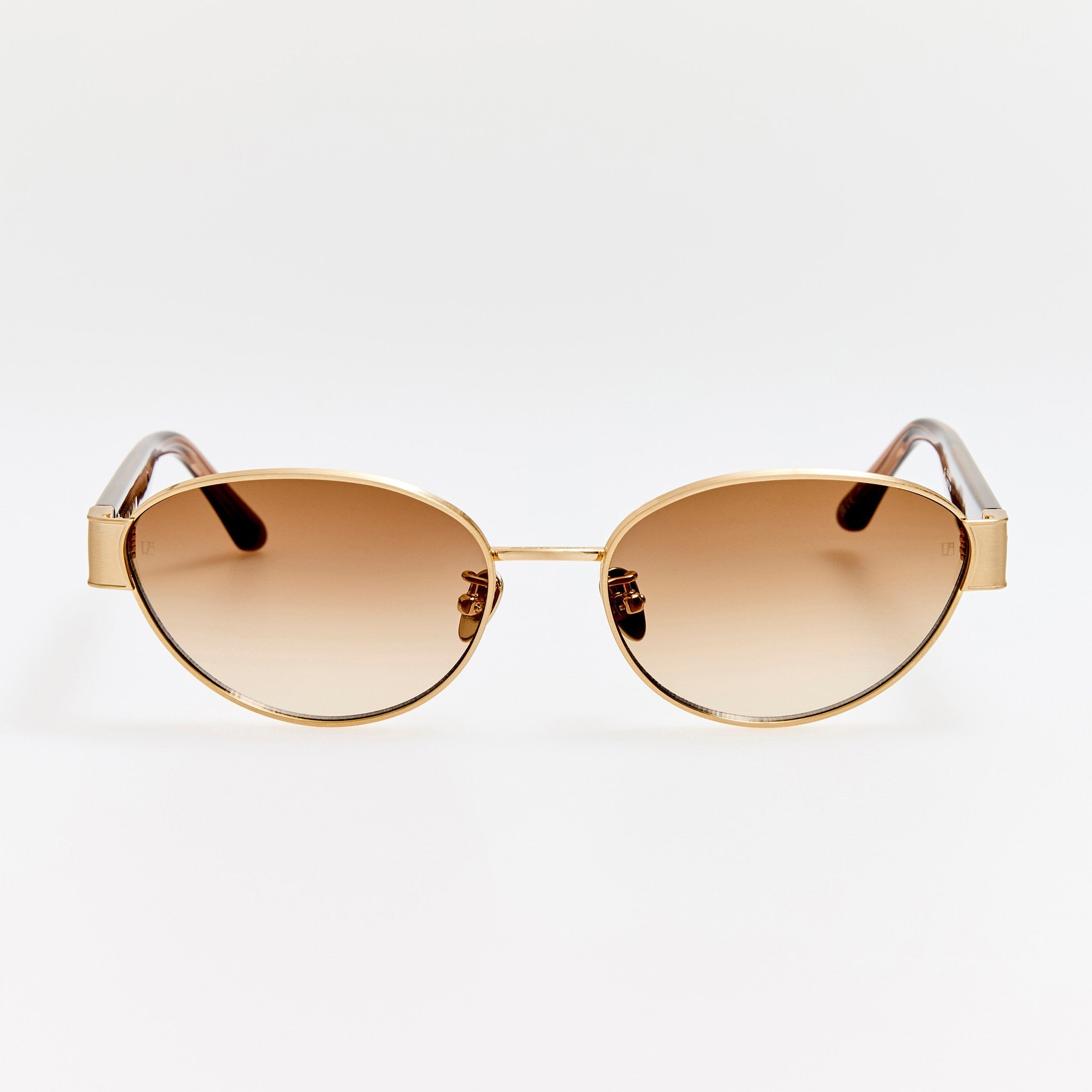 Sheri Sunglasses in Matt Champagne and Mocha - LINDA FARROW - Sunglasses - 