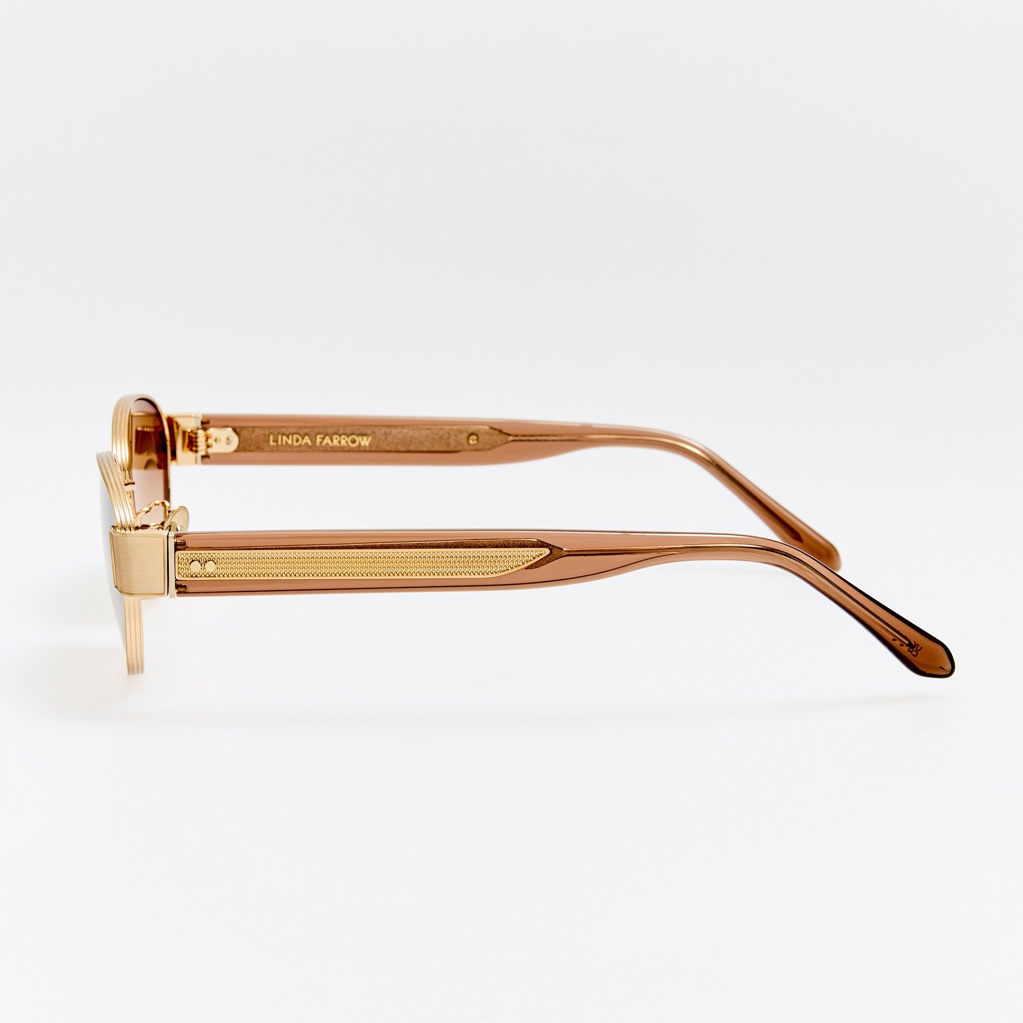 Sheri Sunglasses in Matt Champagne and Mocha - LINDA FARROW - Sunglasses - 