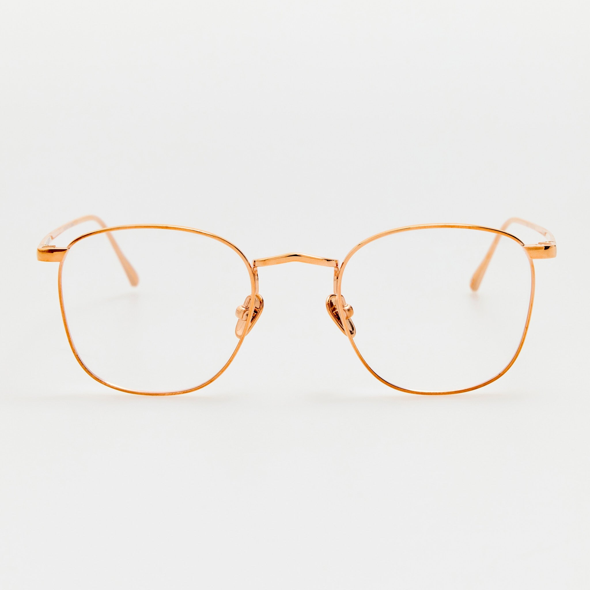 Simon Square Optical in 18K Rose Gold - LINDA FARROW - Optical Frame - 