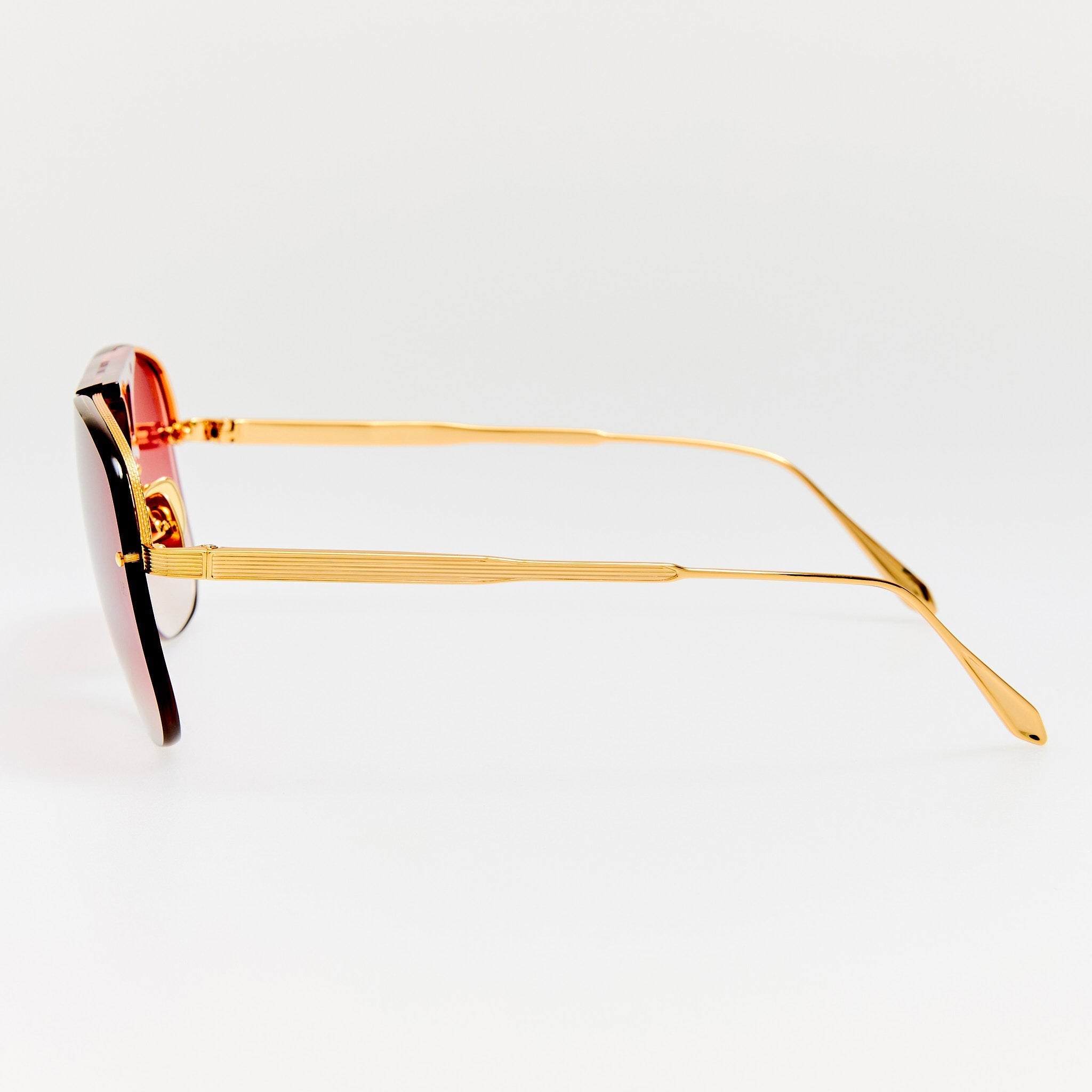 Skye Sunglasses in 22K Gold and Red - LINDA FARROW - Sunglasses - 