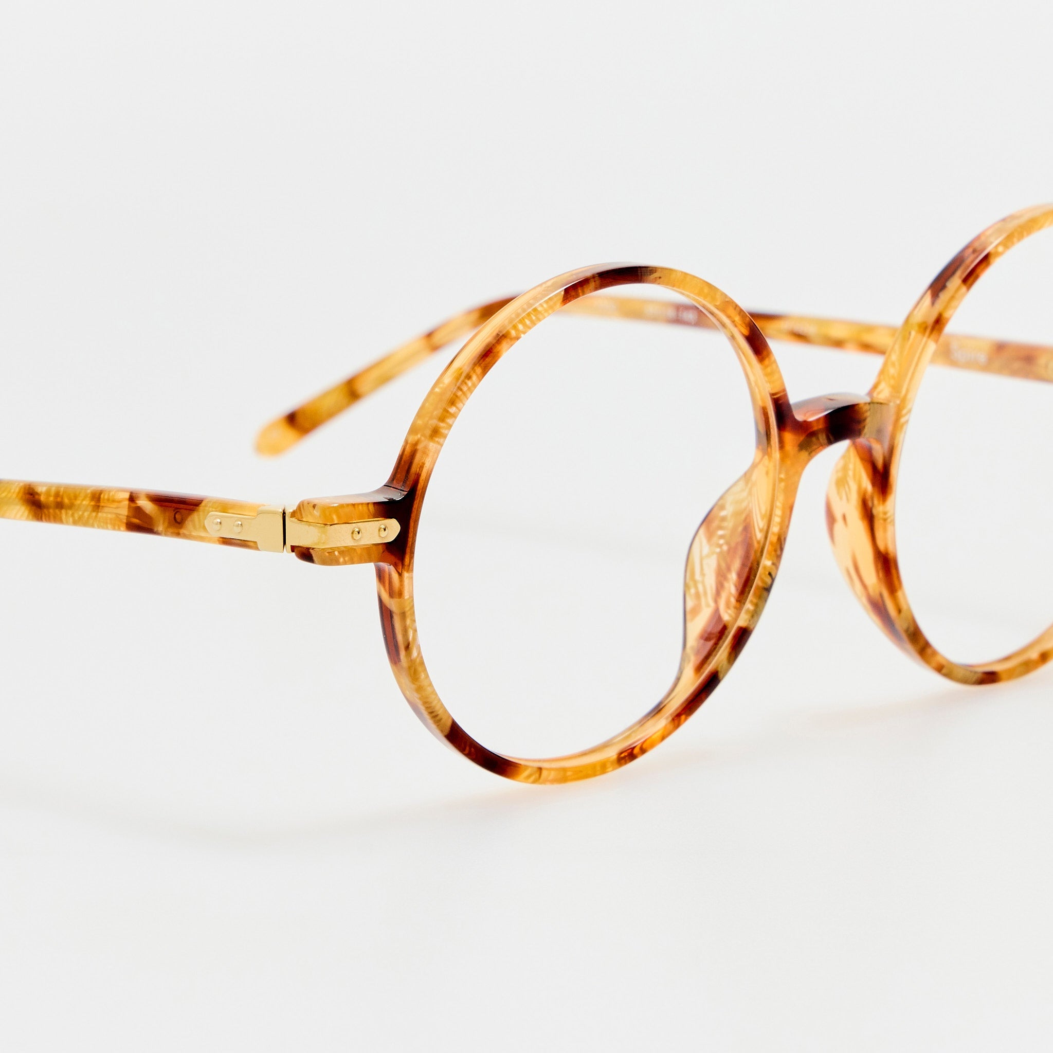 Spire Round Optical Frame in Tobacco Tortoiseshell - LINDA FARROW - Optical Frame - 