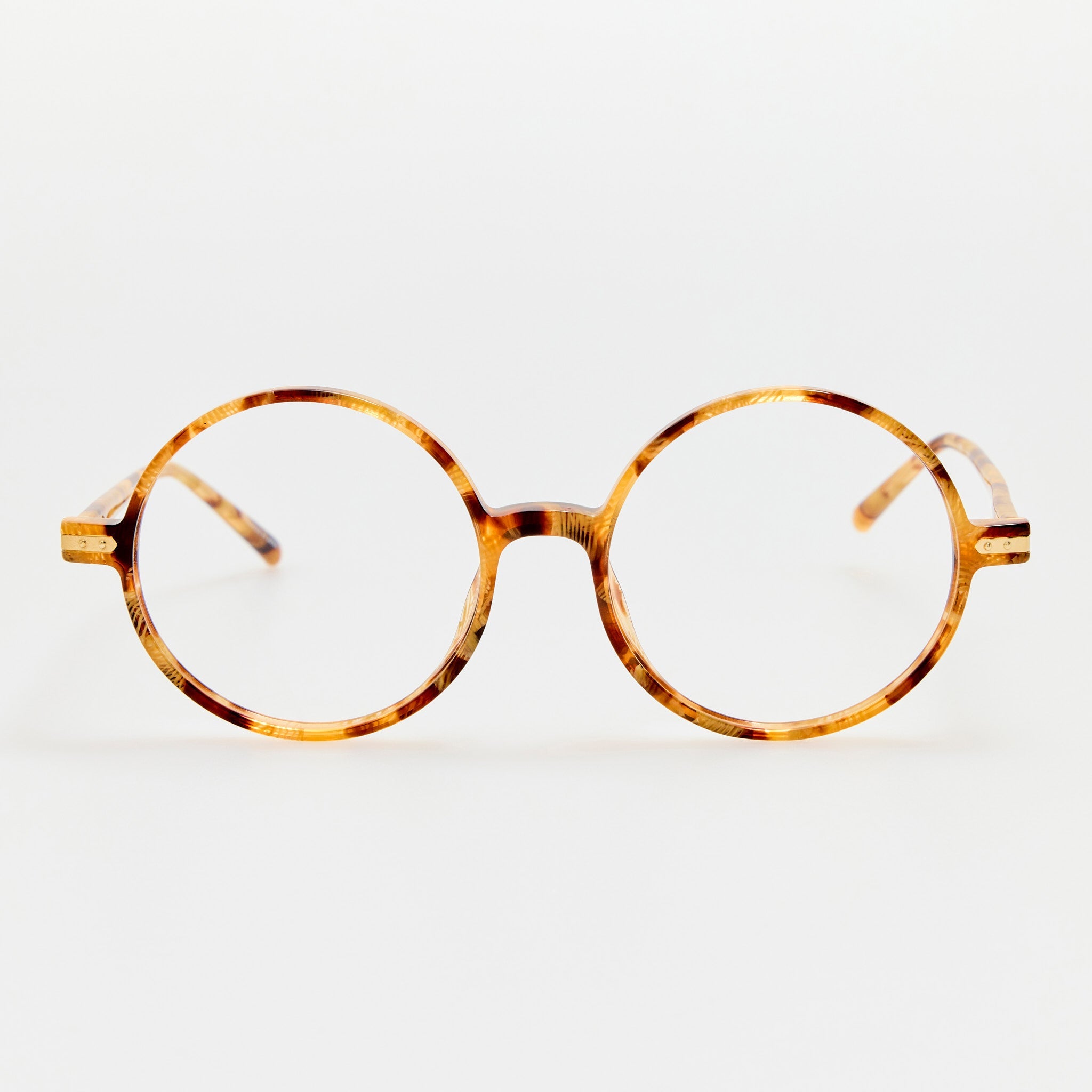 Spire Round Optical Frame in Tobacco Tortoiseshell - LINDA FARROW - Optical Frame - 
