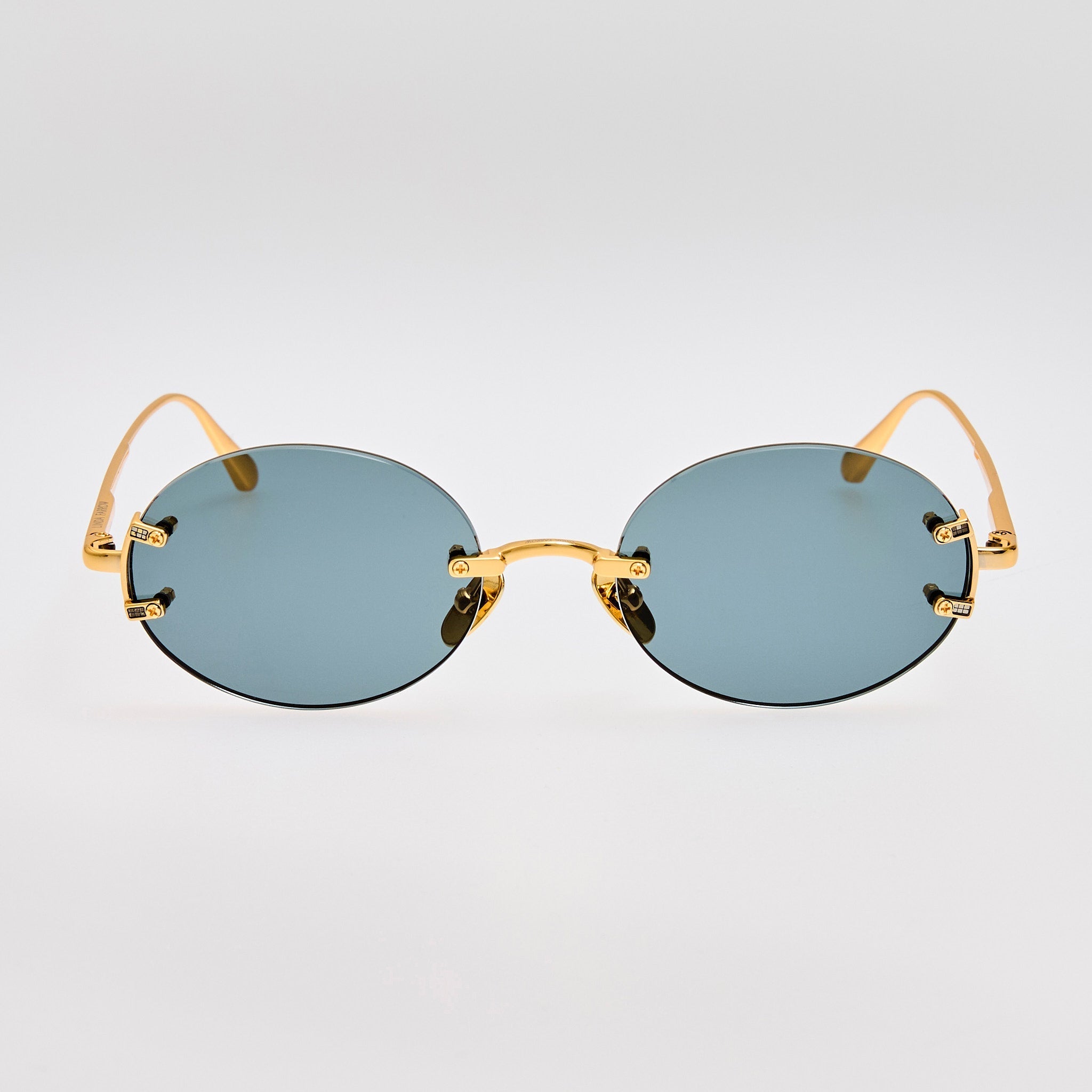 Stella Sunglasses in 22K Gold and Grey - LINDA FARROW - Sunglasses - 