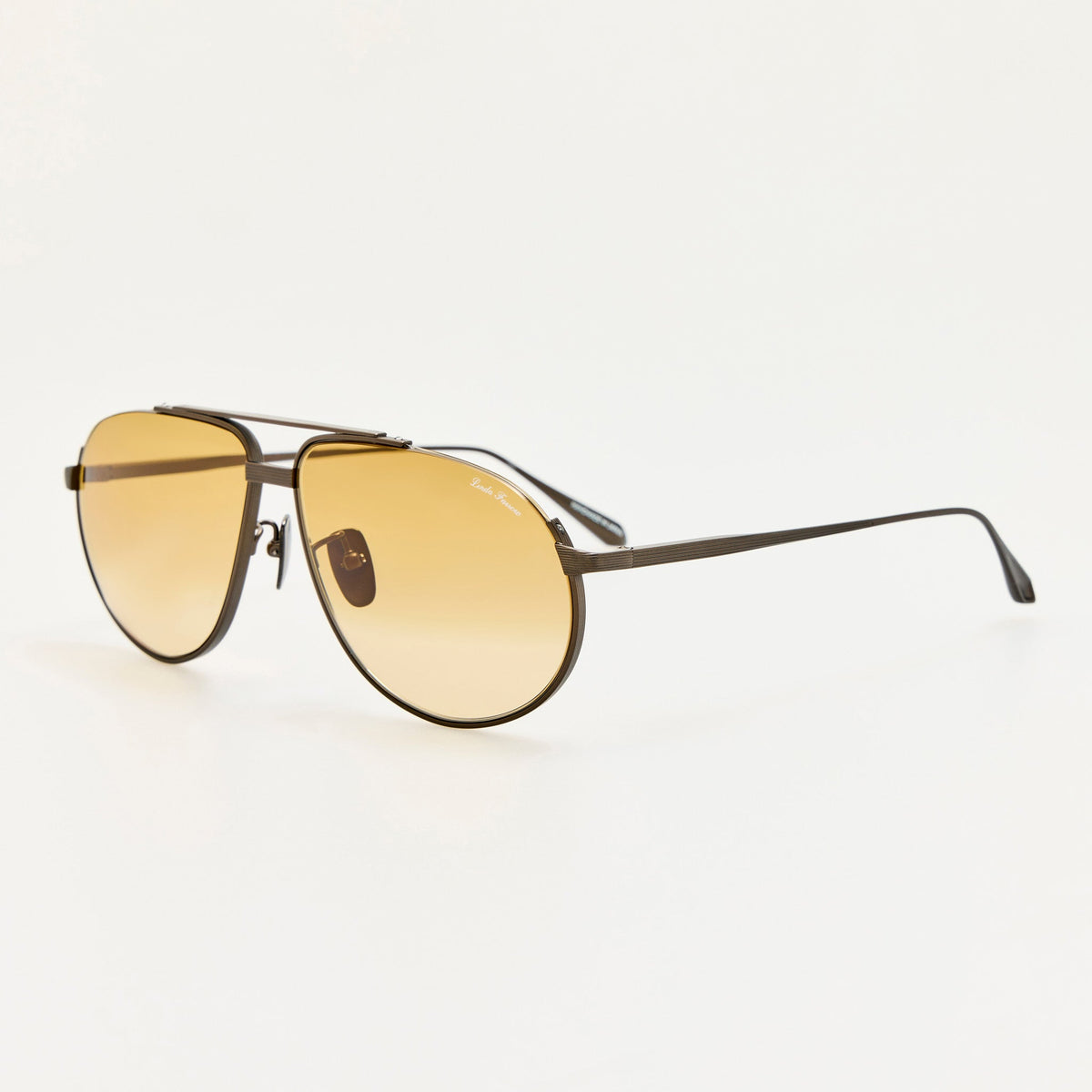 Stevie Sunglasses in Nickel and Straw - LINDA FARROW-Sunglasses-