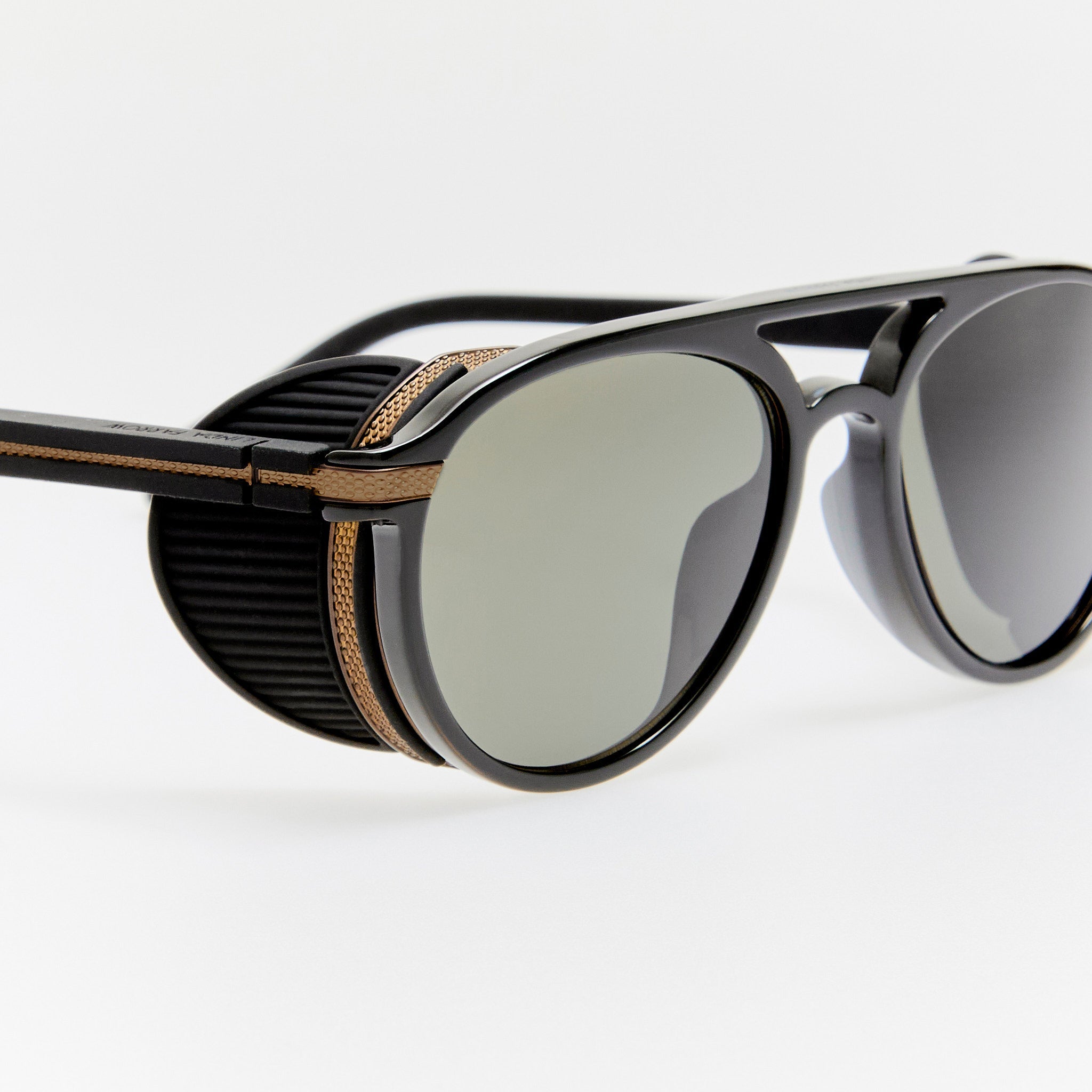 Sutton Sunglasses in Black Nickel and Black - LINDA FARROW - Sunglasses - 