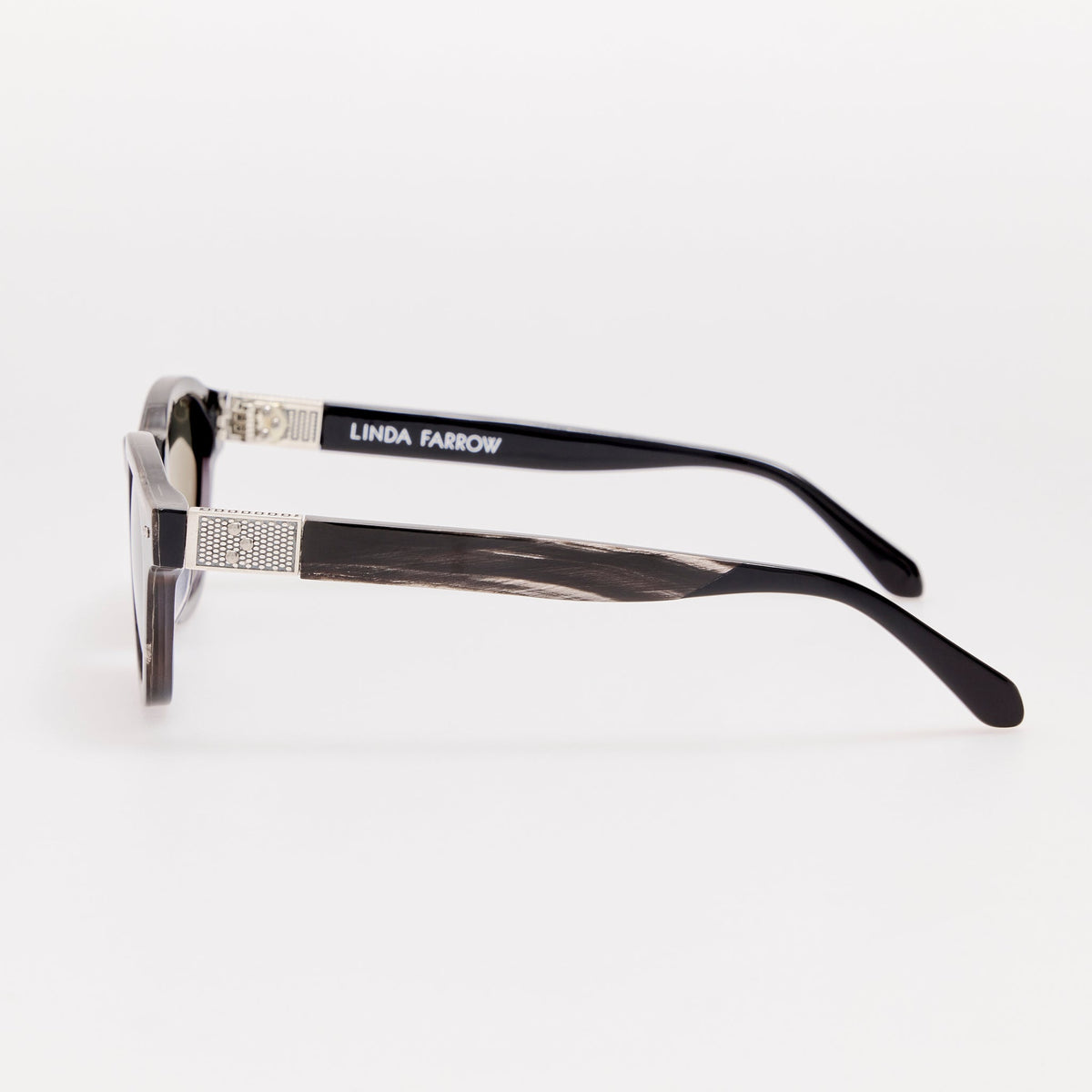 Talbot Sunglasses in Buffalo Horn and 925 Sterling Silver - LINDA FARROW-Sunglasses-