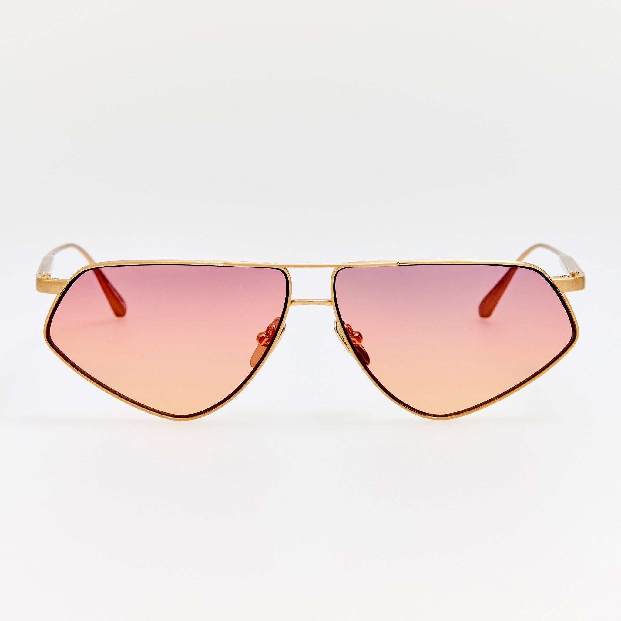 Tarian Sunglasses in Matt Champagne and Sunset - LINDA FARROW - Sunglasses - 