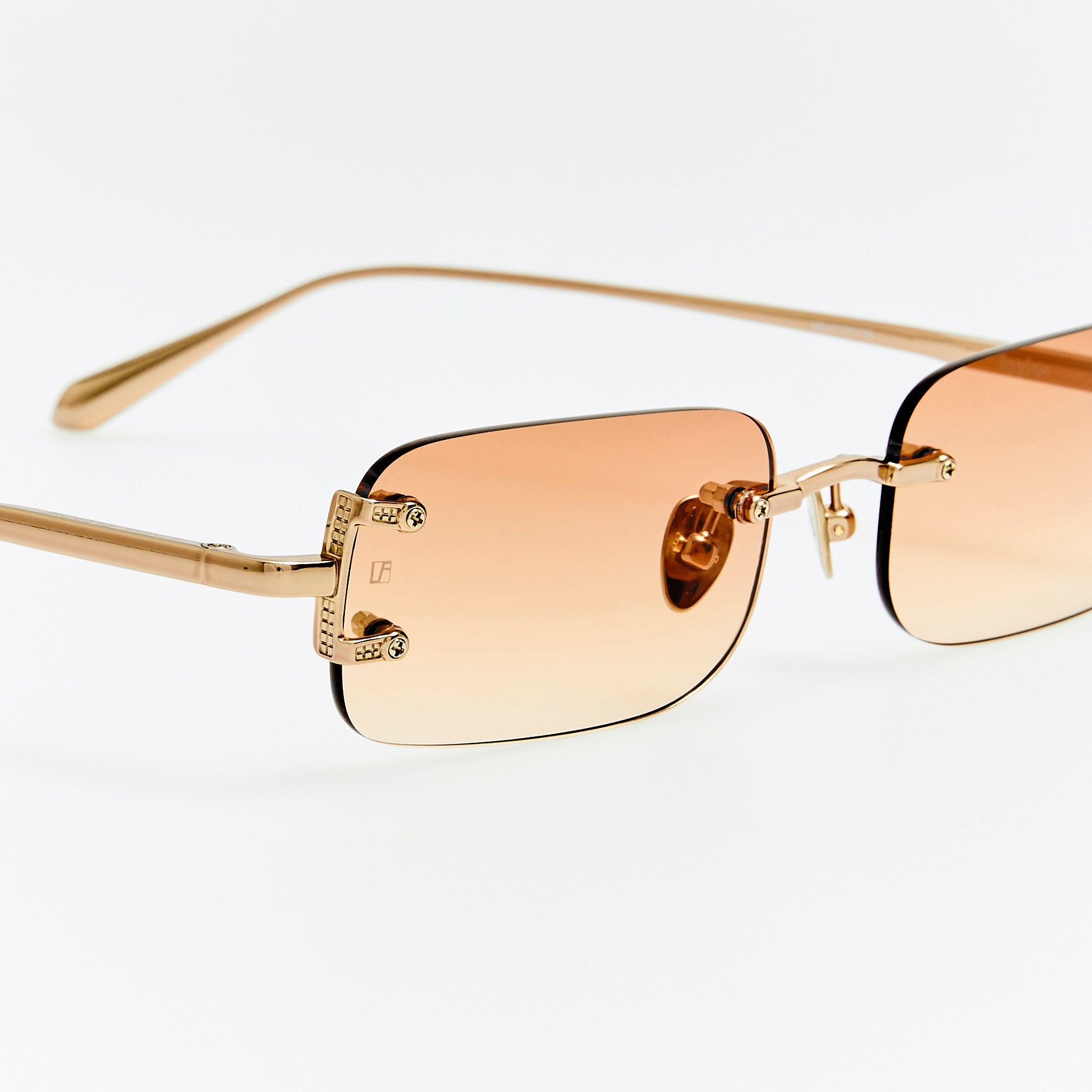 Taylor Sunglasses in 22K Gold and Camel - LINDA FARROW - Sunglasses - 