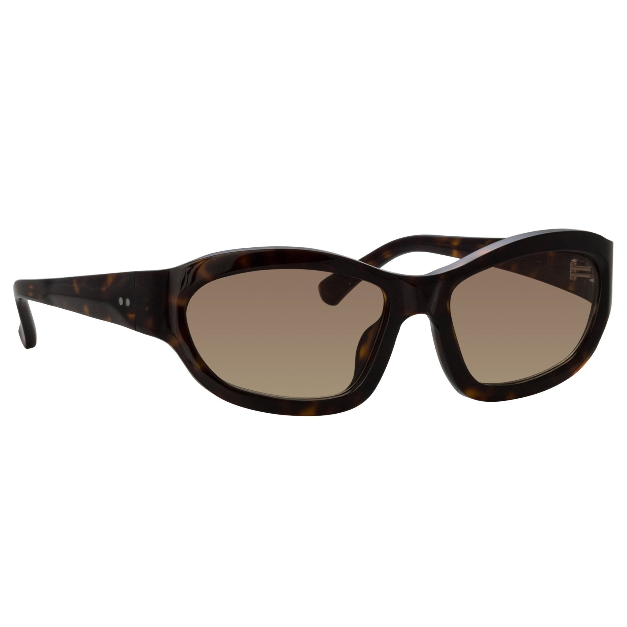 Wrap Sunglasses in Dark Tortoiseshell - LINDA FARROW - Sunglasses - 