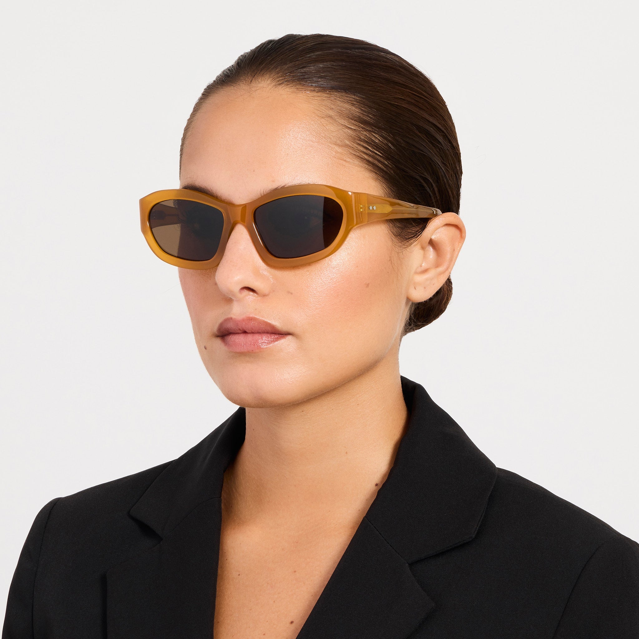 Wrap Sunglasses in Honey - LINDA FARROW - Sunglasses - 