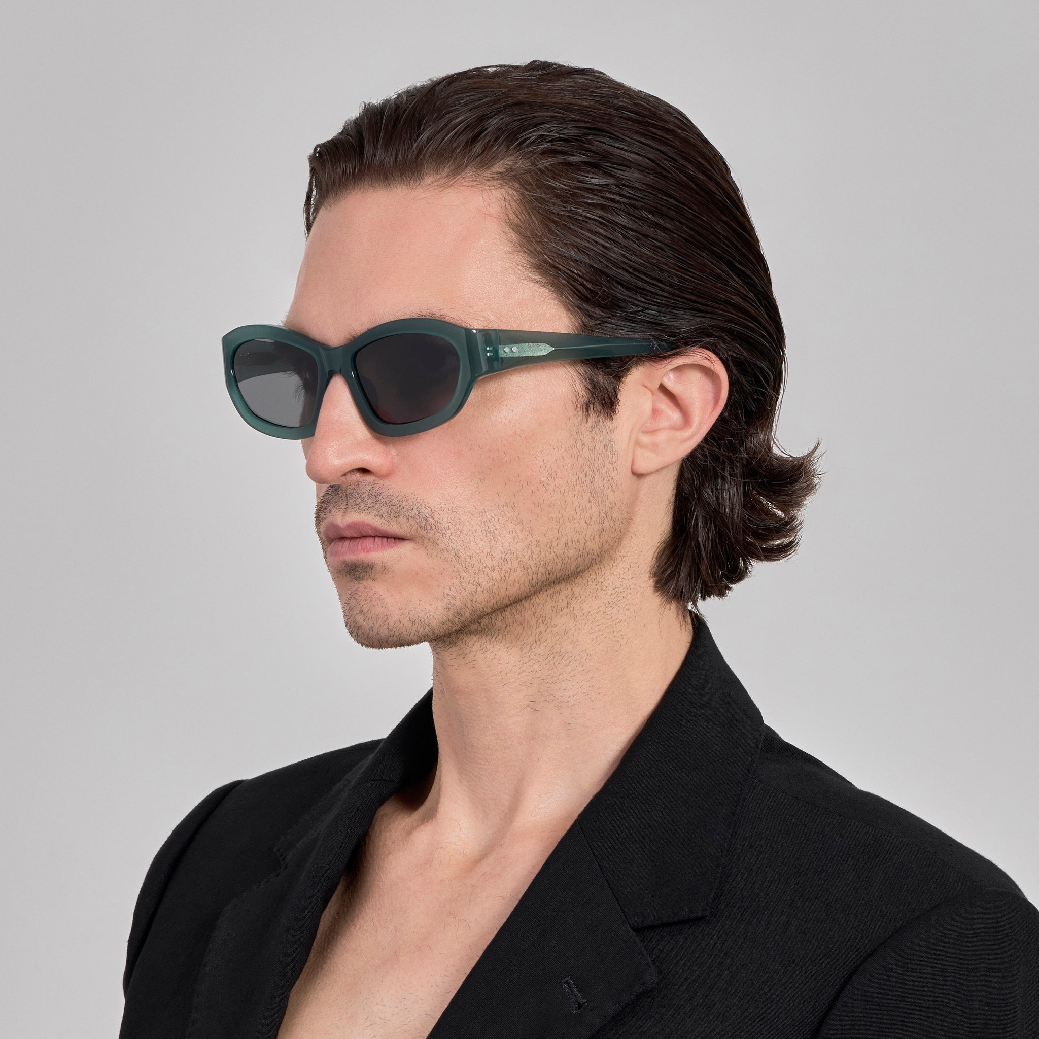 Wrap Sunglasses in Teal - LINDA FARROW - Sunglasses - 