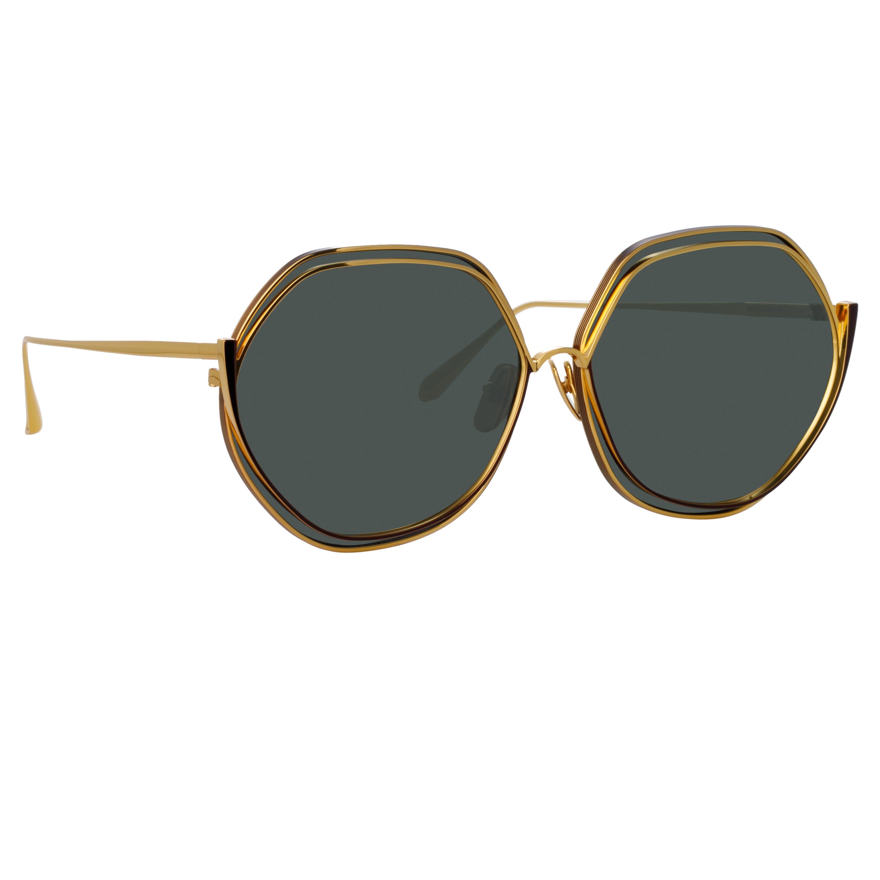 Aspen Sunglasses in 22K Gold and Grey