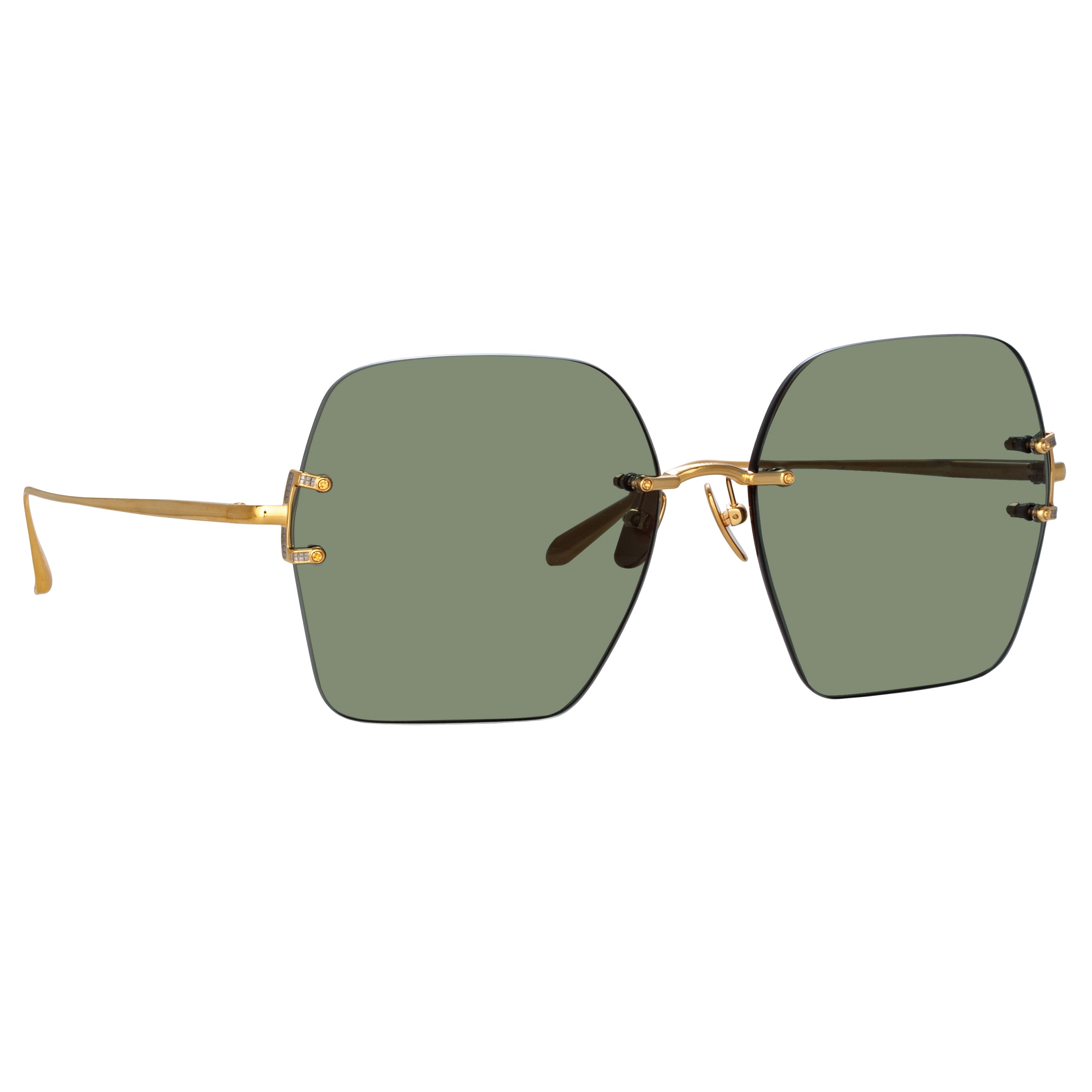 Carina Sunglasses in 22K Gold and Green