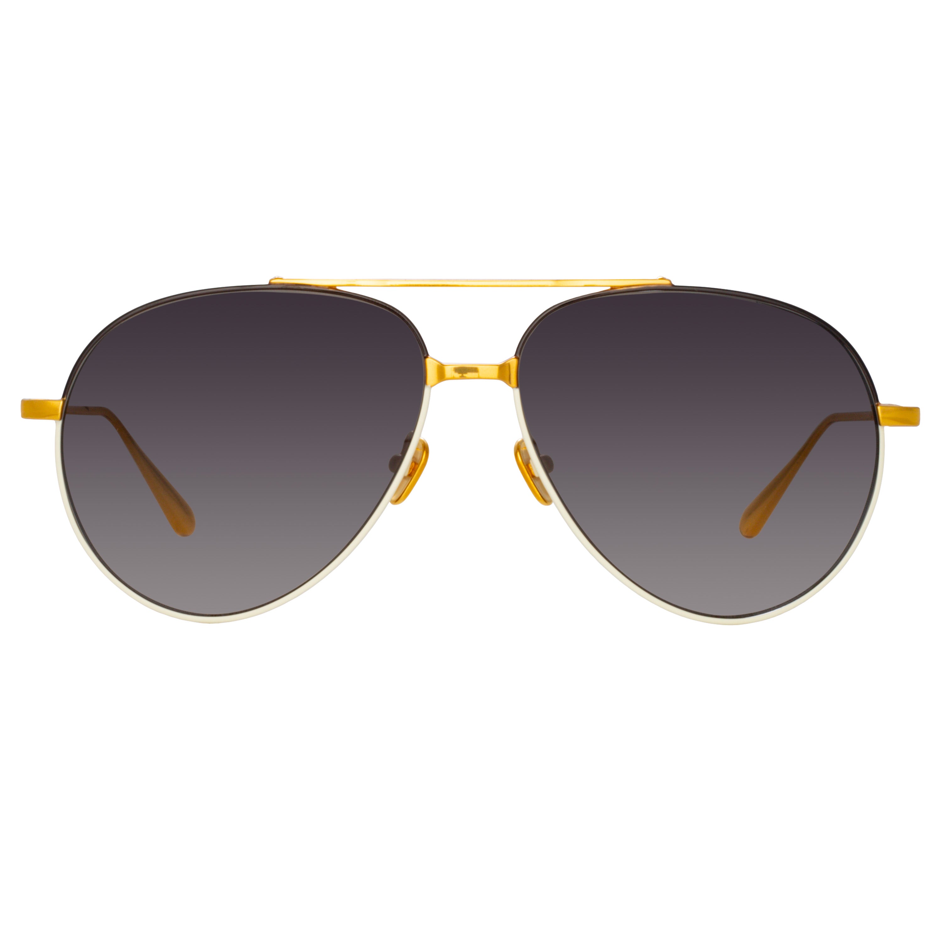 Marcelo Sunglasses in 22K Gold and Grey Gradient
