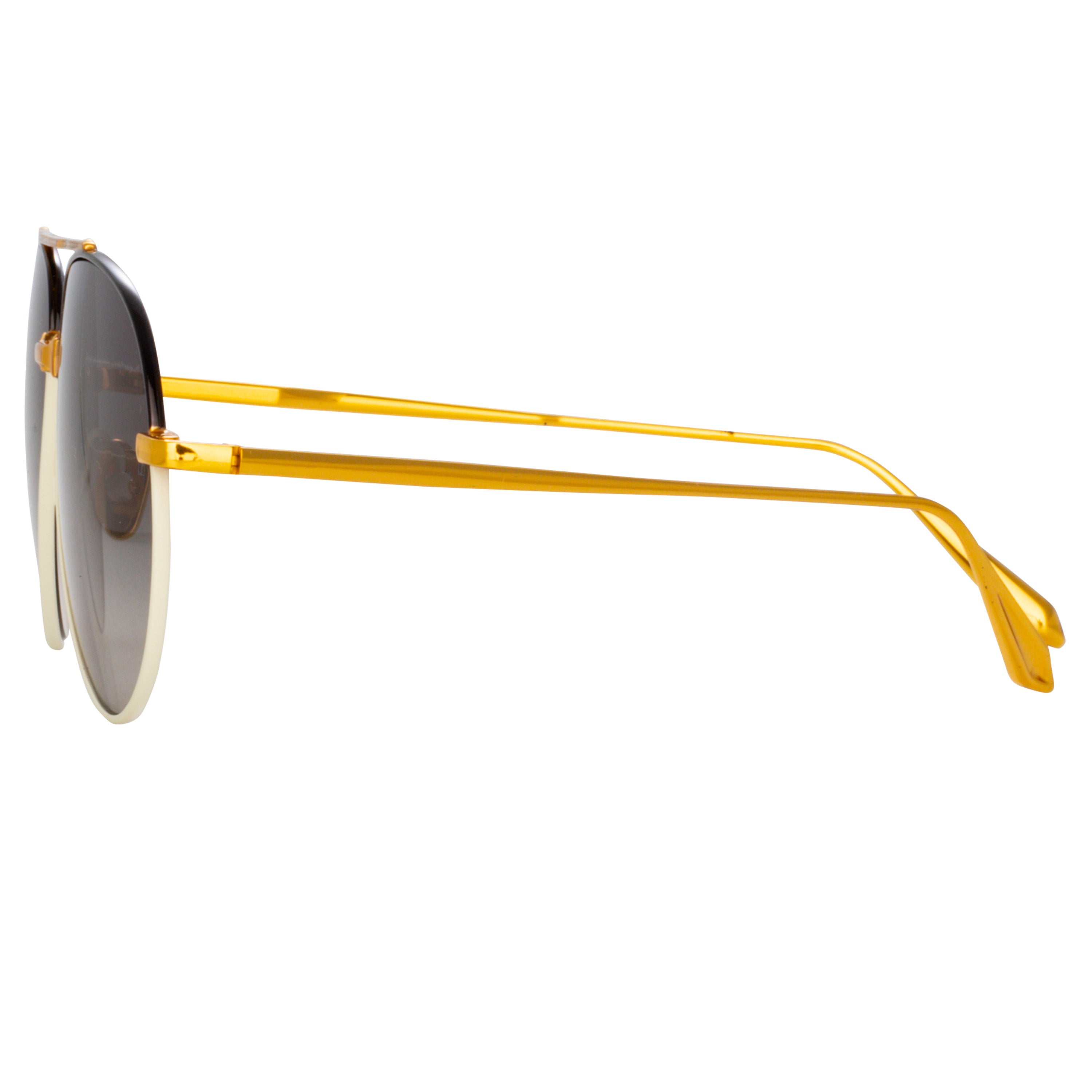Marcelo Sunglasses in 22K Gold and Grey Gradient