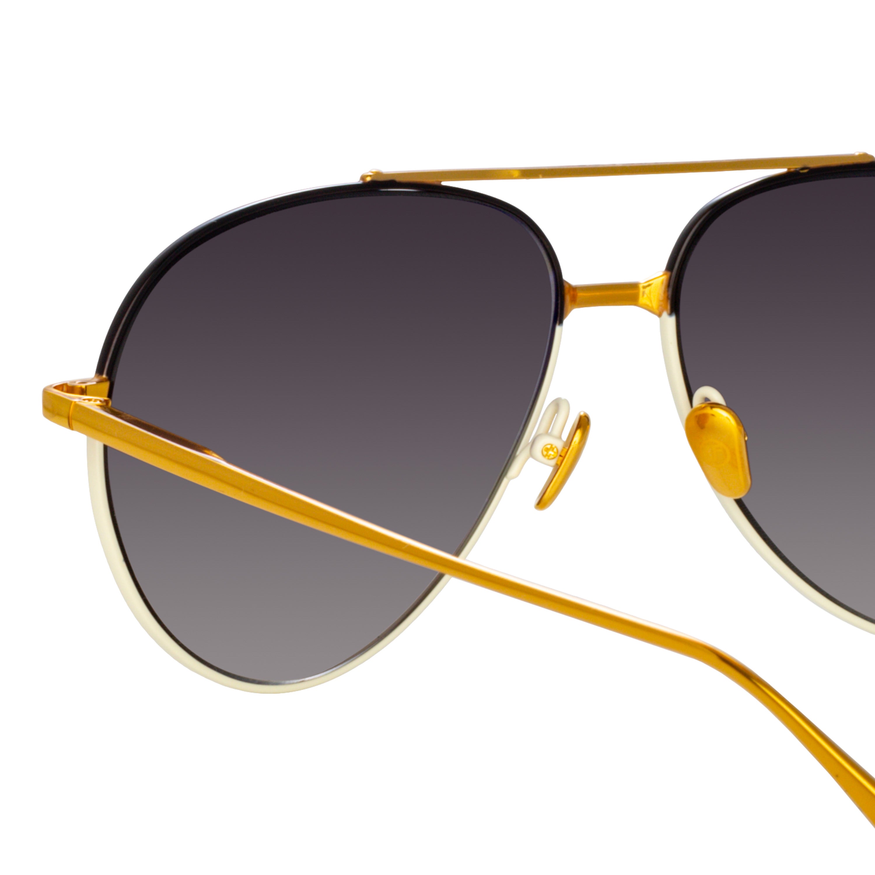Marcelo Sunglasses in 22K Gold and Grey Gradient