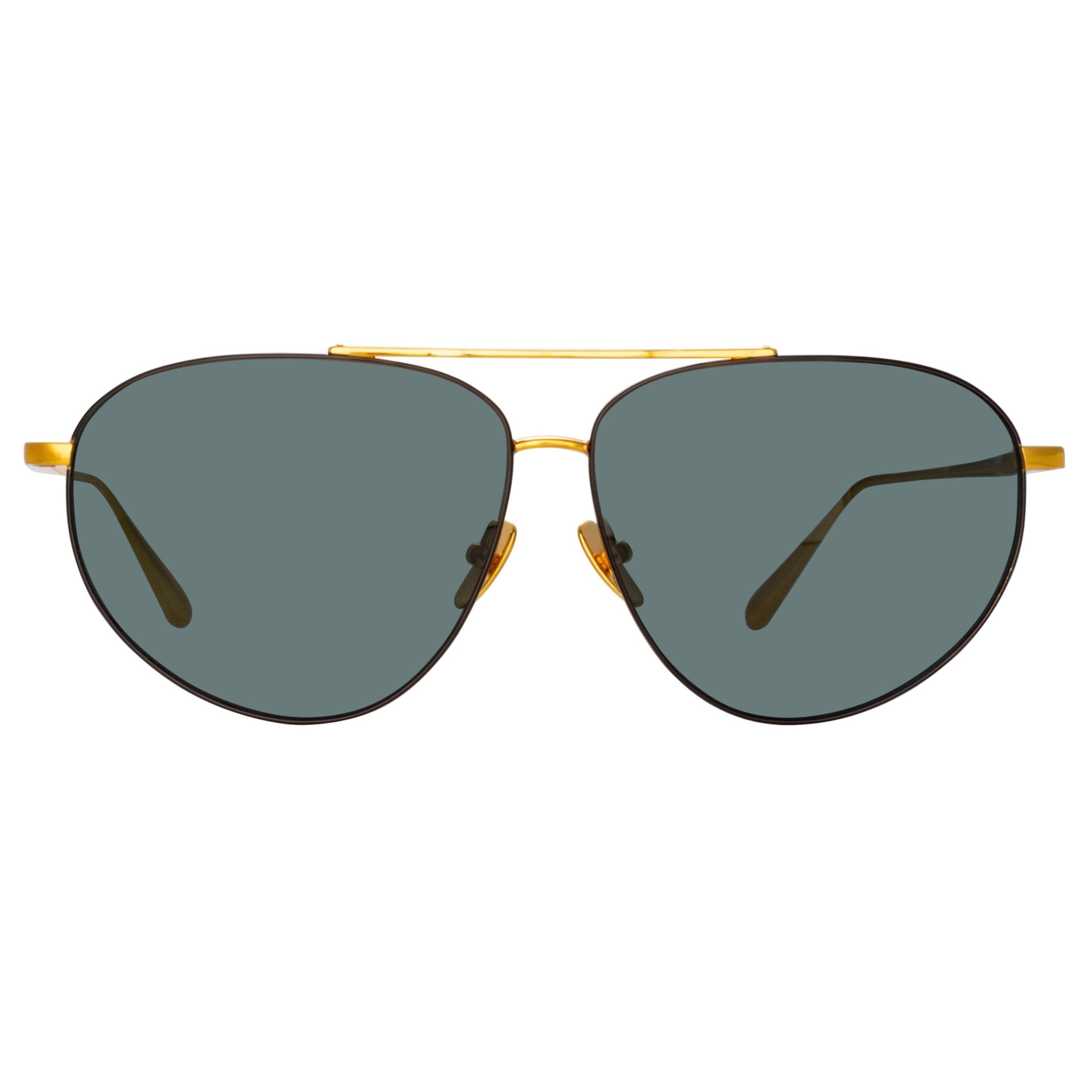 Gabriel Sunglasses in 22K Yellow Gold - LINDA FARROW - Sunglasses - 