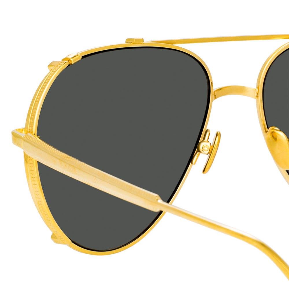 Newman Sunglasses in 22K Yellow Gold - LINDA FARROW - Sunglasses - 