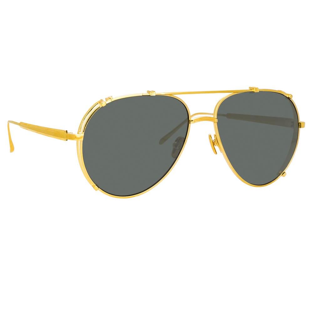 Newman Sunglasses in 22K Yellow Gold - LINDA FARROW - Sunglasses - 