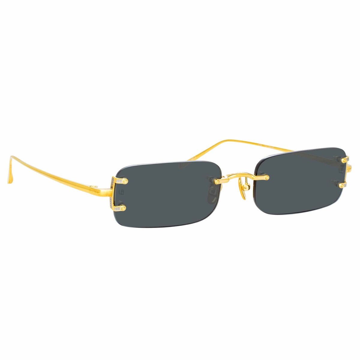 Taylor Sunglasses in Yellow Gold and Grey - LINDA FARROW-Sunglasses-