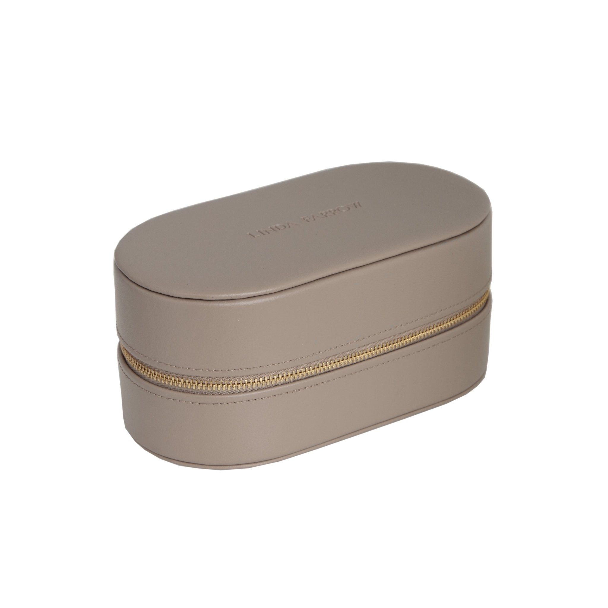 Two Pair Oval Travel Case in Taupe - LINDA FARROW - Accessories - 